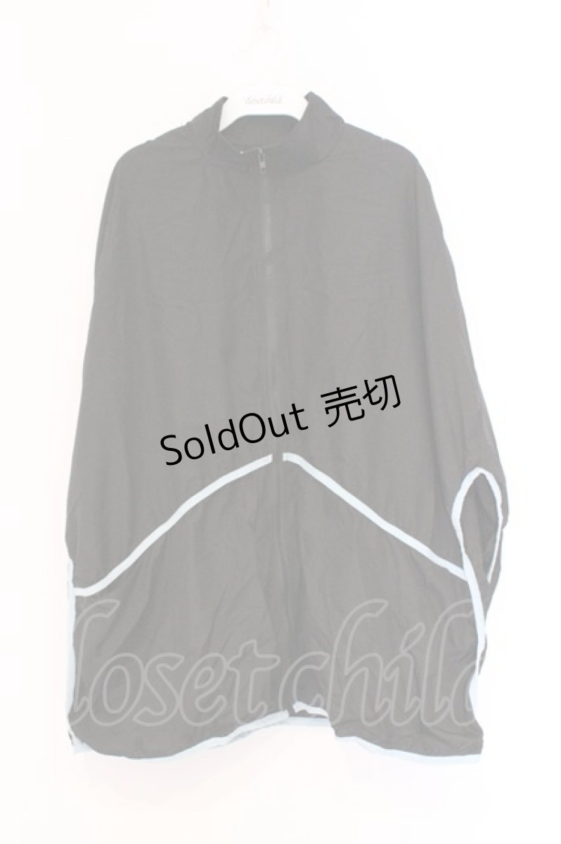 画像1: NieR Clothing / 月齢刺繍ラインブルゾン F ブラック×サックスライン O-26-03-13-012-PU-TO-OW-ZT527 (1)