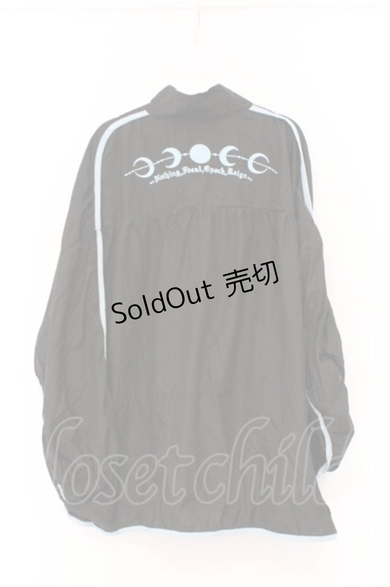 画像2: NieR Clothing / 月齢刺繍ラインブルゾン F ブラック×サックスライン O-26-03-13-012-PU-TO-OW-ZT527 (2)