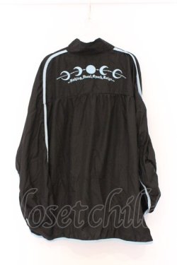 画像2: NieR Clothing / 月齢刺繍ラインブルゾン F ブラック×サックスライン O-26-03-13-012-PU-TO-OW-OS