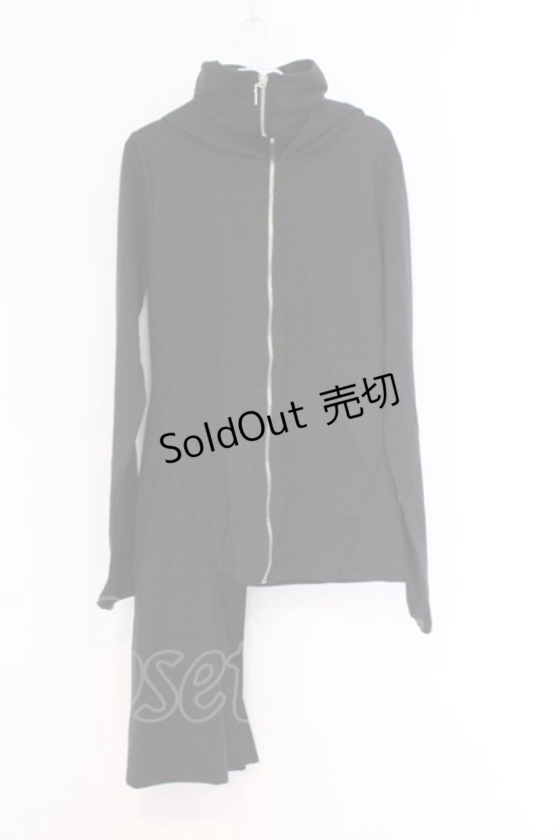 画像1: NieR Clothing / アシメハイネックパーカー F ブラック O-26-03-13-013-PU-TO-OW-ZT526 (1)