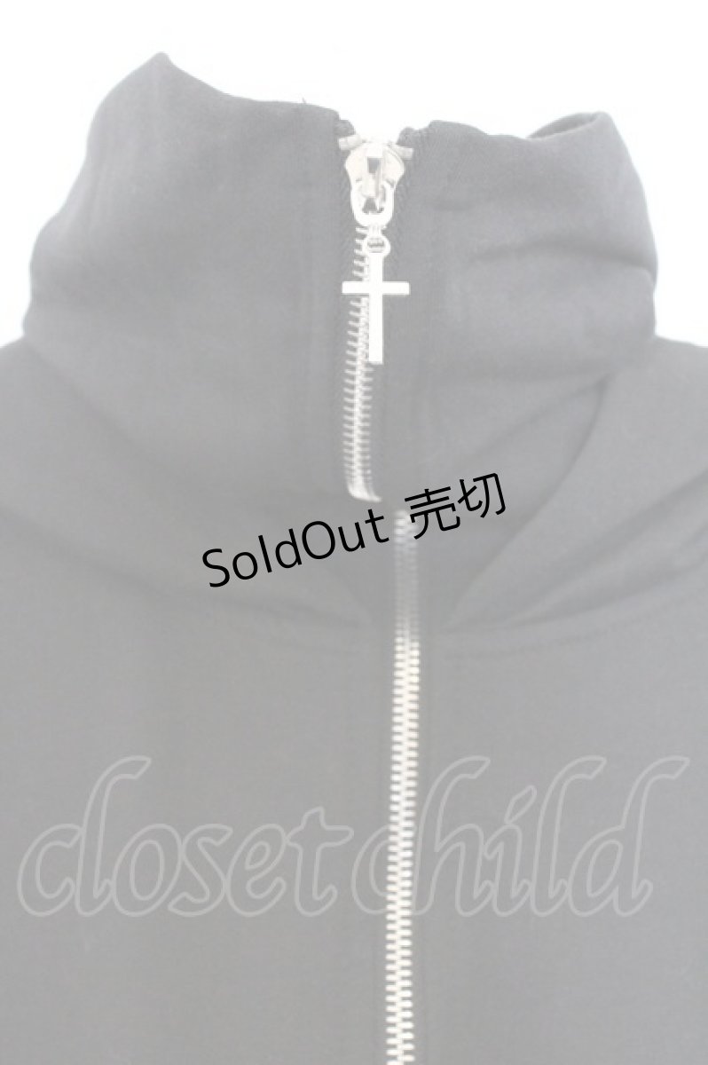 画像2: NieR Clothing / アシメハイネックパーカー F ブラック O-26-03-13-013-PU-TO-OW-ZT526 (2)