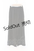 NieR Clothing / サイド柄切替ワイドパンツ F ブラック×ロゴプリント O-26-03-13-015-PU-PA-OW-OS