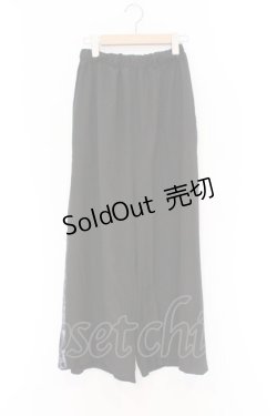 画像1: NieR Clothing / サイド柄切替ワイドパンツ F ブラック×ロゴプリント O-26-03-13-015-PU-PA-OW-OS