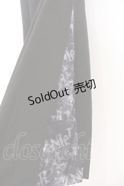 画像2: NieR Clothing / サイド柄切替ワイドパンツ F ブラック×ロゴプリント O-26-03-13-015-PU-PA-OW-OS