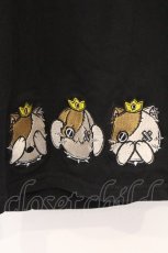 画像2: NieR Clothing / 刺繍入りハーフパンツ F ブラック×見ざる聞かざる言わざるミケ O-26-03-13-020-PU-PA-OW-OS (2)