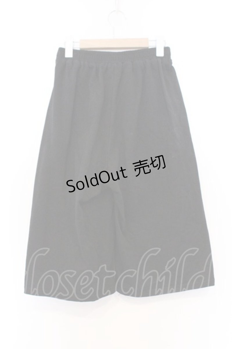 画像3: NieR Clothing / 刺繍入りハーフパンツ F ブラック×見ざる聞かざる言わざるミケ O-26-03-13-020-PU-PA-OW-OS (3)