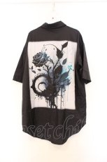 画像2: NieR Clothing / 転写pt半袖シャツ F ブラック×ローズpt O-26-03-13-021-PU-BL-OW-ZT526 (2)