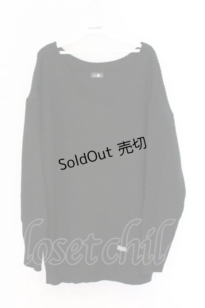 画像1: NieR Clothing / Vネックニット F ブラック O-26-03-13-022-PU-TO-OW-ZT528 (1)