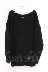 画像1: NieR Clothing / Vネックニット F ブラック O-26-03-13-022-PU-TO-OW-ZT528 (1)