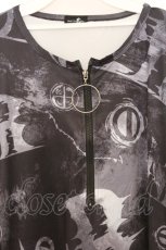 画像2: NieR Clothing / 転写ptハーフZIPプルオーバー F ブラック×ロゴプリント O-26-03-13-026-PU-TO-OW-ZT526 (2)