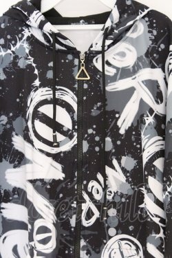 画像2: NieR Clothing / 転写ZIPパーカー F ブラック×ロゴ O-26-03-13-031-PU-TO-OW-OS