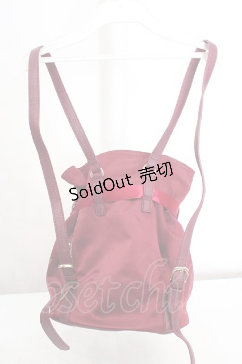 画像3: Maison de FLEUR / Liane 巾着リボンリュック  ワイン O-26-03-14-023-LO-BG-OW-ZTK046 (3)