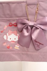 画像2: m petit by misako / サンリオキャラクターズコラボリボン付きトートバッグ  ラベンダー O-26-03-14-033-LO-BG-OW-ZTK046 (2)
