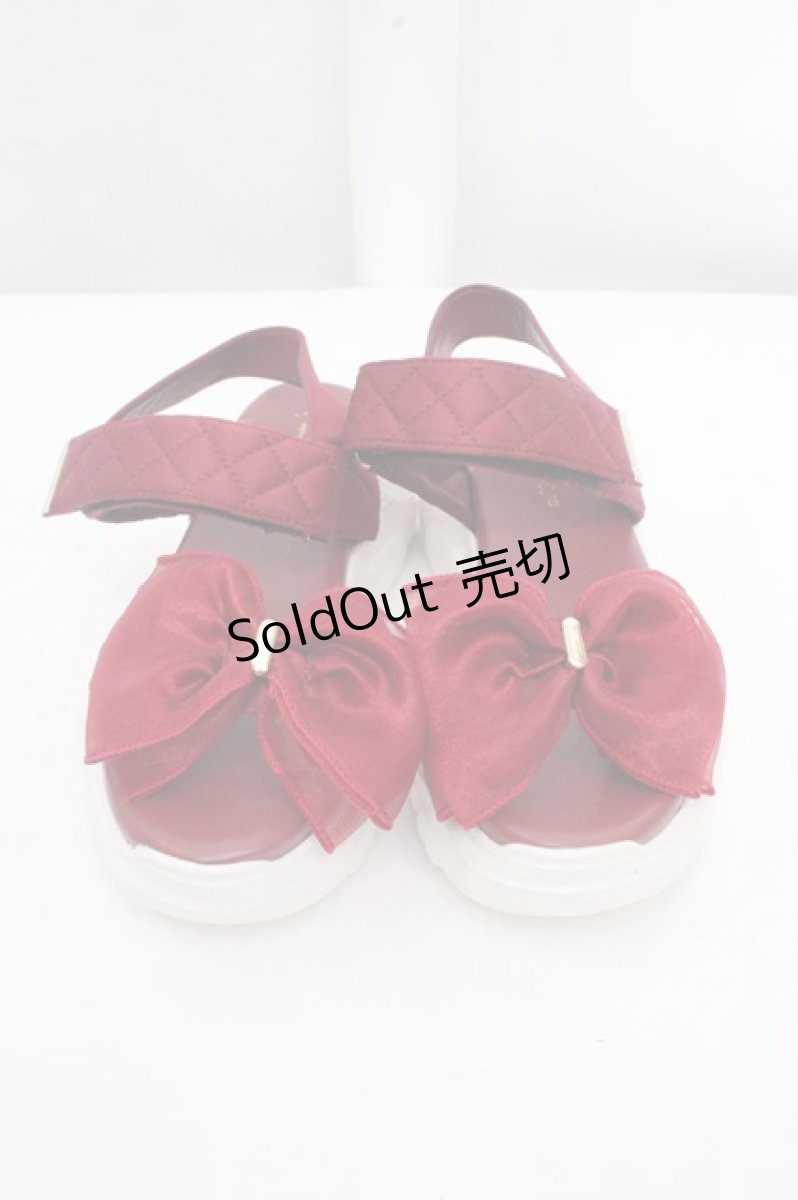 画像1: m petit by misako / AMシアーリボンサンダル L アカ O-26-03-14-045-LO-SH-OW-ZT0316P (1)