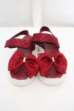 画像1: m petit by misako / AMシアーリボンサンダル L アカ O-26-03-14-045-LO-SH-OW-OS