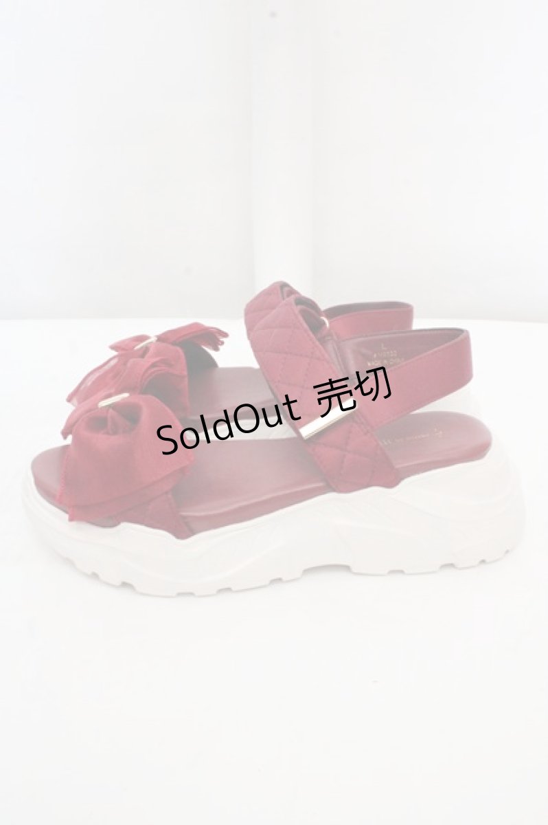 画像2: m petit by misako / AMシアーリボンサンダル L アカ O-26-03-14-045-LO-SH-OW-ZT0316P (2)