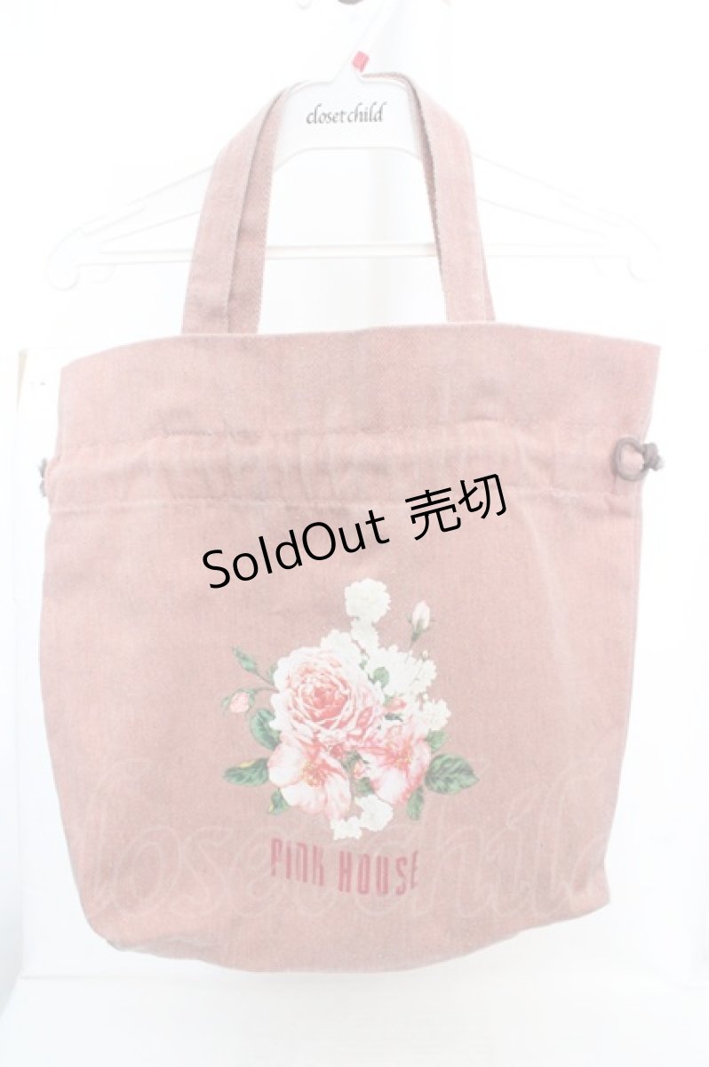 画像1: PINK HOUSE / ローズプリントキャンバスバッグ  ピンク O-26-03-14-005-LO-BG-IG-ZT274 (1)