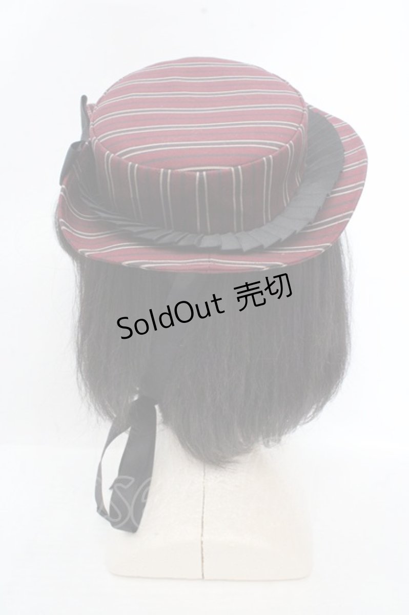 画像3: Victorian maiden / レジメンタルストライプキャノチェ  ワイン O-26-03-14-047-CL-AC-OW-OS (3)