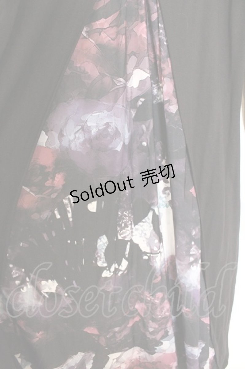 画像3: NieR Clothing / BACK ROSEマキシ丈ワンピース  ブラック×アーティステックローズ柄 O-26-03-14-1033-PU-OP-IG-ZT497 (3)