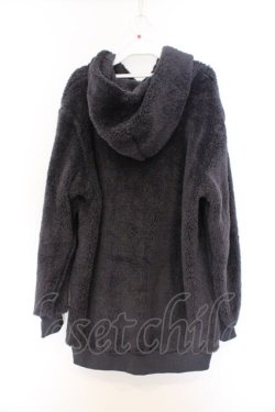 画像3: NieR Clothing / ふわもこプルパーカー  グレー ロゴ刺繍 O-26-03-14-1034-PU-TO-IG-OS