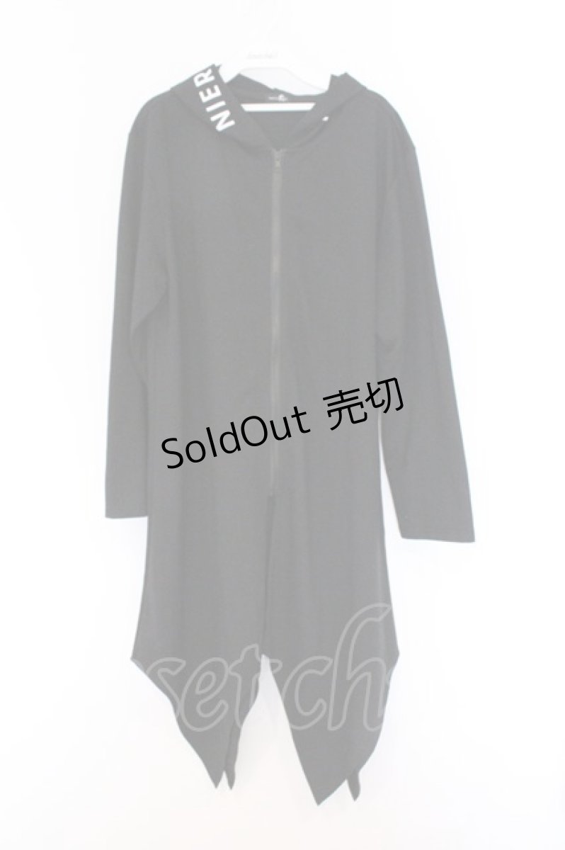 画像1: NieR Clothing / プリントロングパーカー  ブラック O-26-03-14-1035-PU-TO-IG-ZT551 (1)