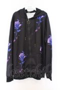 NieR Clothing / 転写ZIPパーカー  ブラック ローズブルー O-26-03-14-1037-PU-TO-IG-OS
