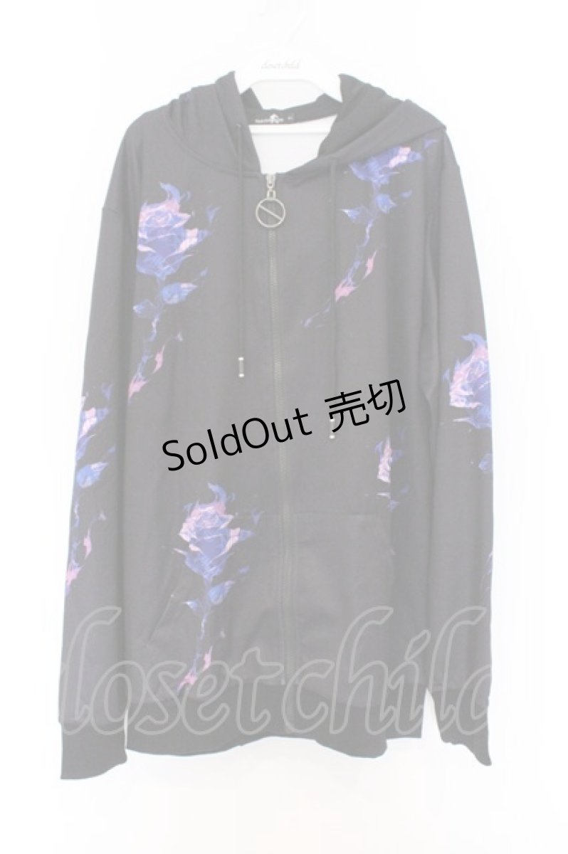 画像1: NieR Clothing / 転写ZIPパーカー  ブラック ローズブルー O-26-03-14-1037-PU-TO-IG-OS (1)