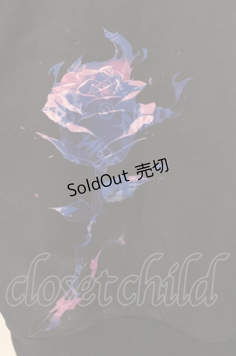 画像2: NieR Clothing / 転写ZIPパーカー  ブラック ローズブルー O-26-03-14-1037-PU-TO-IG-OS (2)