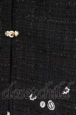 画像2: NieR Clothing / ラメツイードフレア袖ハーフコート  ブラック O-26-03-14-1039-PU-JA-IG-ZTC066 (2)