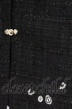 画像2: NieR Clothing / ラメツイードフレア袖ハーフコート  ブラック O-26-03-14-1039-PU-JA-IG-OS