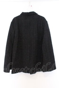 画像3: NieR Clothing / ラメツイードフレア袖ハーフコート  ブラック O-26-03-14-1039-PU-JA-IG-OS