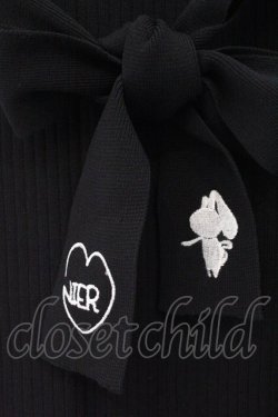 画像2: NieR Clothing / NO SLEEVE RIB KNIT ワンピース  ブラック O-26-03-14-1043-PU-OP-IG-OS