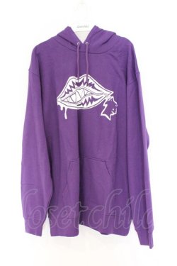 画像1: NieR Clothing / プリントパーカー  パープル リッププリント O-26-03-14-1044-PU-TO-IG-OS