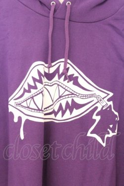 画像2: NieR Clothing / プリントパーカー  パープル リッププリント O-26-03-14-1044-PU-TO-IG-OS