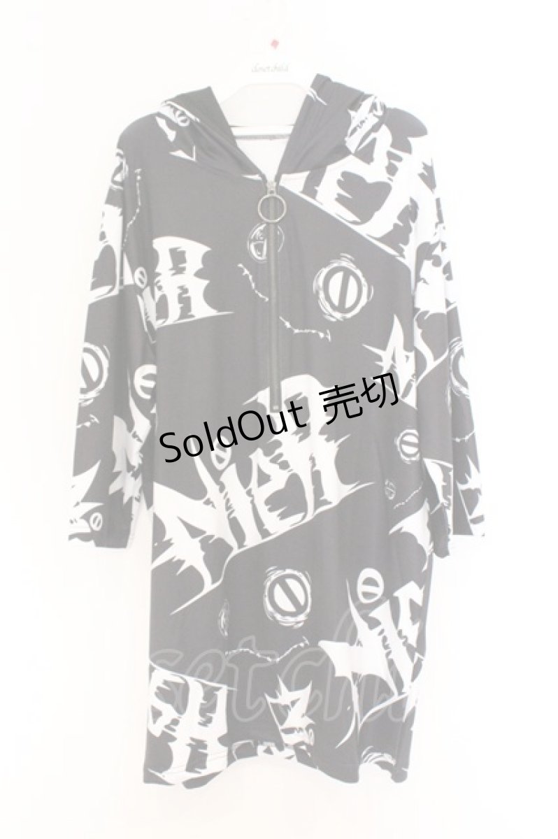 画像1: NieR Clothing / プリントカットソー  ブラック×ホワイト O-26-03-14-1045-PU-TO-IG-OS (1)