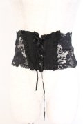 MARBLE / コルセット型フェミニンレースベルト  ブラック O-26-03-14-1048-GO-ZA-IG-OS