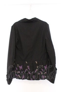 画像3: h.naoto Blood / バタフライ刺繍プリーツジャケット  ブラック×パープル O-26-03-14-1049-HN-JA-IG-OS