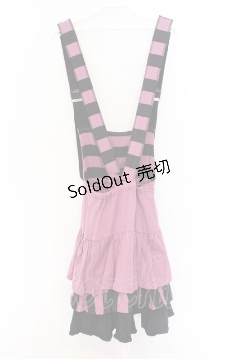 画像3: ALGONQUINS / ティアードカット吊りスカート  パープル×ブラック O-26-03-14-1050-AL-OP-IG-OS (3)