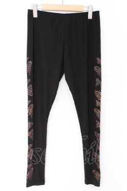 画像1: ALGONQUINS / バタフライプリントレギンス  ブラック×ブラウン O-26-03-14-1051-AL-PA-IG-OS