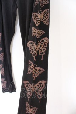 画像2: ALGONQUINS / バタフライプリントレギンス  ブラック×ブラウン O-26-03-14-1051-AL-PA-IG-OS