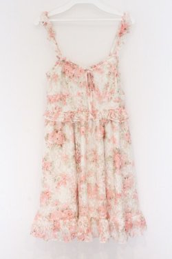 画像1: LIZ LISA / レース花がらキャミワンピース  オフシロ×ピンク O-26-03-14-1054-LO-OP-IG-OS