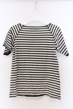 画像3: ALGONQUINS / プリントボーダーTシャツ  ホワイト×ブラック O-26-03-14-1057-AL-TS-IG-OS