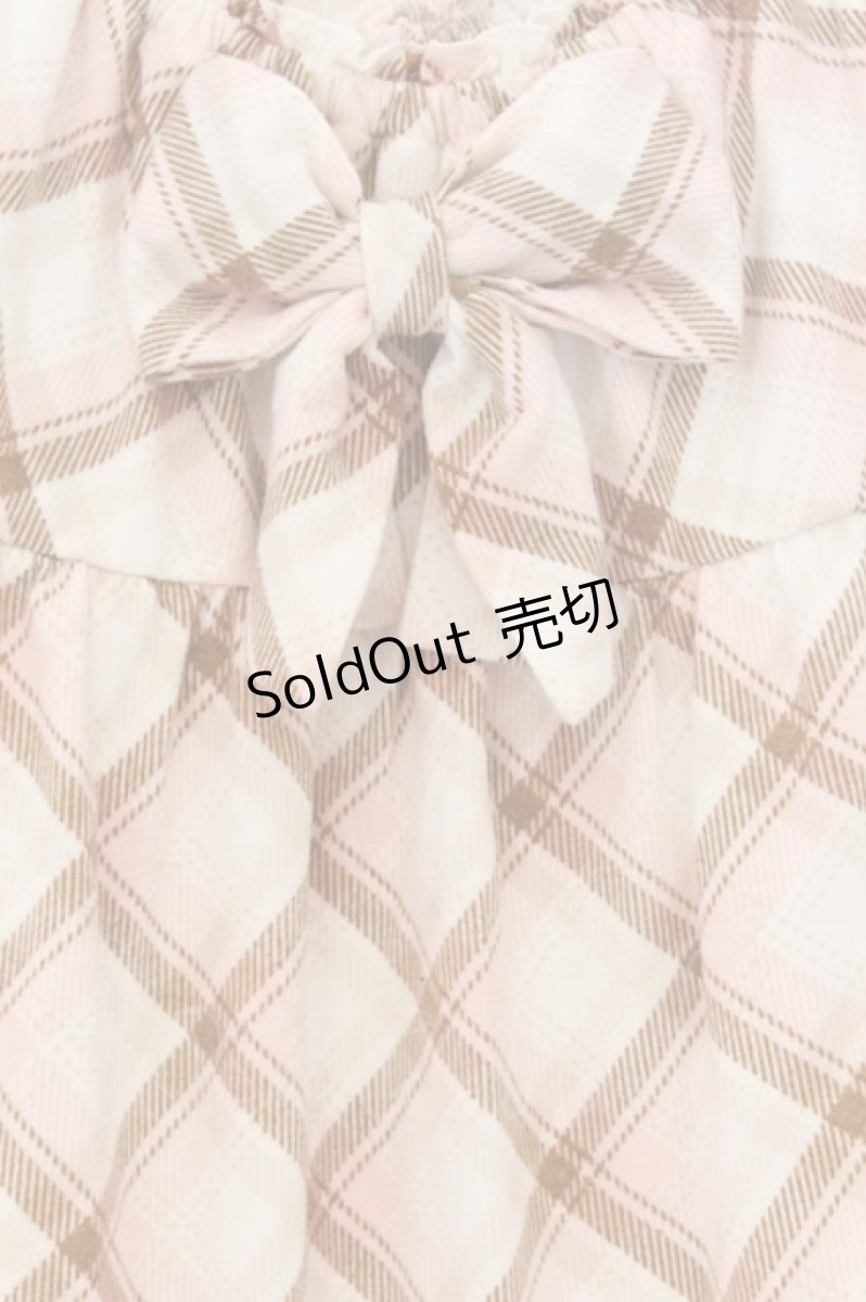 画像2: LIZ LISA / チェックパフスリーブワンピース  ピンク×オフシロ O-26-03-14-1058-LO-OP-IG-OS (2)