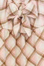 画像2: LIZ LISA / チェックパフスリーブワンピース  ピンク×オフシロ O-26-03-14-1058-LO-OP-IG-OS (2)