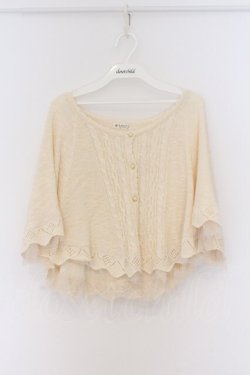 画像1: axes femme / BACKリボンケープ M アイボリー O-26-03-14-1060-AX-TO-IG-OS