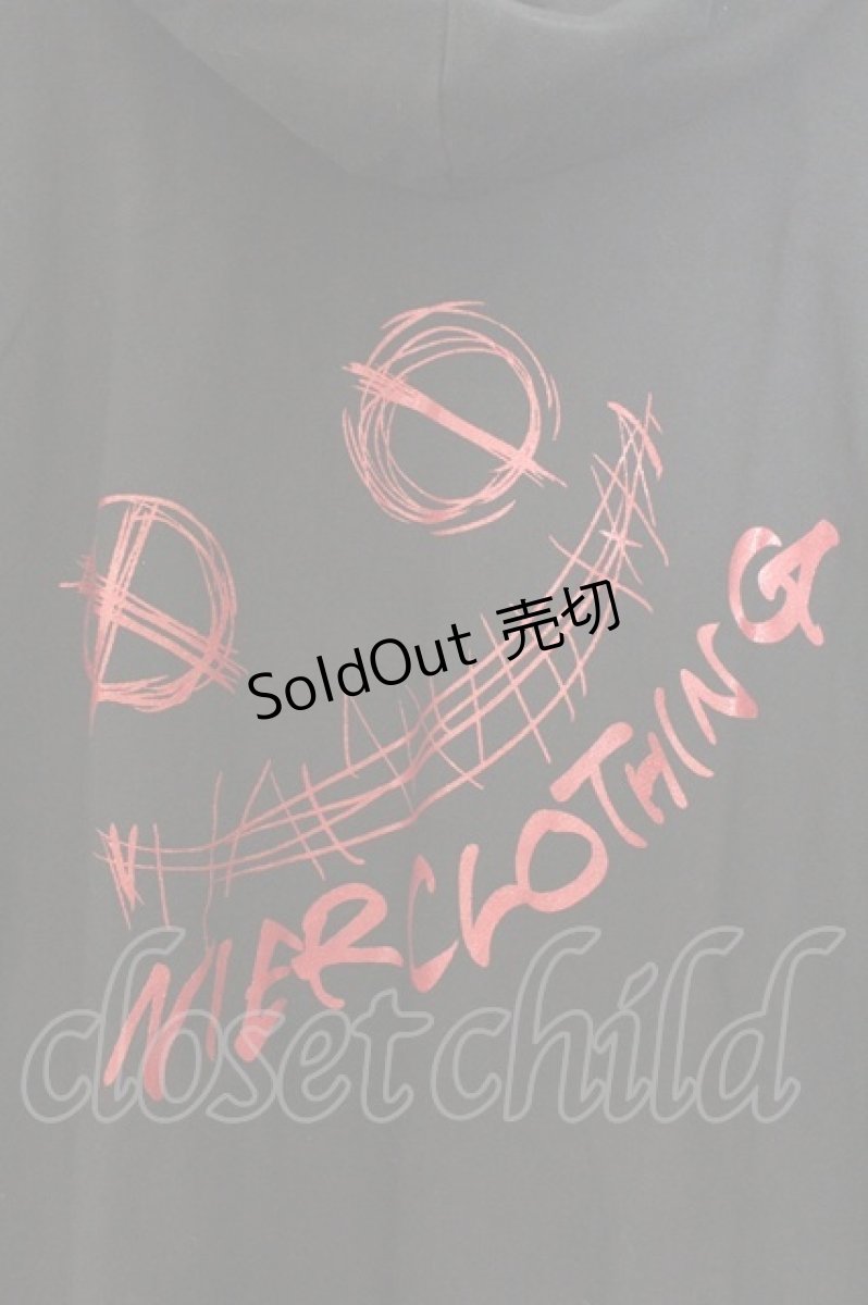 画像2: NieR Clothing / プリントパーカー 2XL ブラック×レッドフェイスプリント O-26-03-14-1006-PU-TO-IG-ZT484 (2)