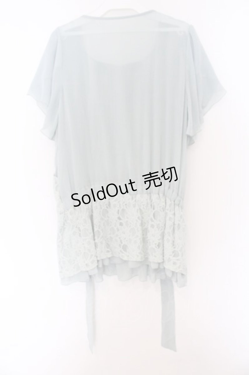 画像3: axes femme / レースベストレイヤード風ブラウス M ミント O-26-03-14-1061-AX-BL-IG-OS (3)