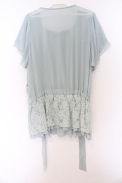 画像3: axes femme / レースベストレイヤード風ブラウス M ミント O-26-03-14-1061-AX-BL-IG-OS