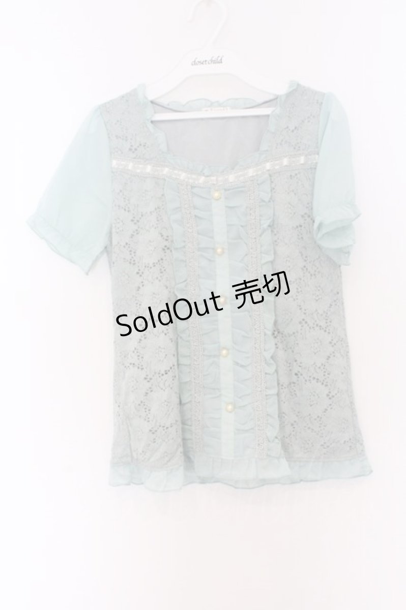 画像1: axes femme / 総レースビスチェ風プルオーバー M ミント O-26-03-14-1062-AX-TO-IG-OS (1)