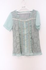 画像1: axes femme / 総レースビスチェ風プルオーバー M ミント O-26-03-14-1062-AX-TO-IG-OS (1)